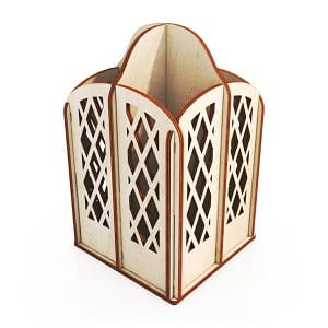 Divided Pencil and Brush Holder Organizer Laser Cut File