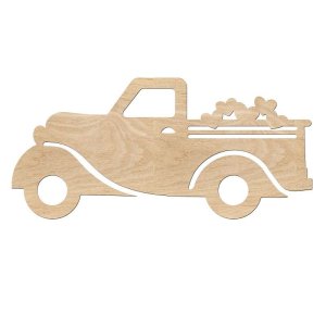 DIY Paintable Valentine Truck Wood Blank Sign Laser Cut File