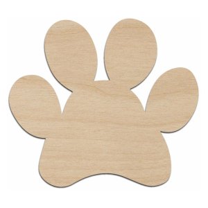 Dog Paw Print Wood Cutout Shape for Craft Laser Cut File