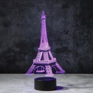 Eiffel Tower 3D Illusion Night Light Lamp Laser Engraving File