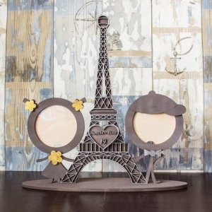 Eiffel Tower Photo Frame for Couple Laser Cut File