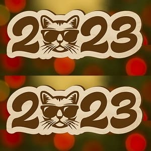 Engraved New Year Magnet and Christmas Tree Toy 2023 Laser Cut File