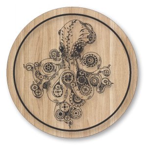 Engraved Octopus on Cutting Board Laser Cut File
