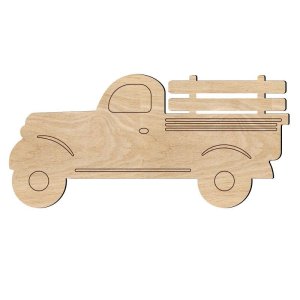 Engraved Pick Up Truck Wood Shape Laser Cut File