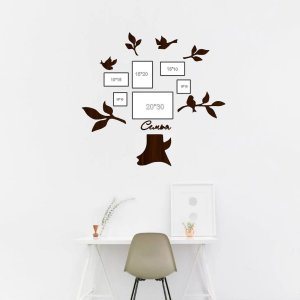 Family Tree Photo Frame with Birds and Branches Laser Cut File