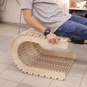 Flexible Plywood Chair Laser Cut File
