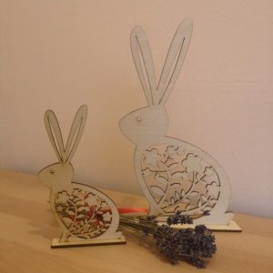 Floral Bunny with Stand for Gift and Decor Laser Cut File