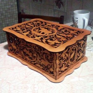 Floral Carved Wooden Box Laser Cut File