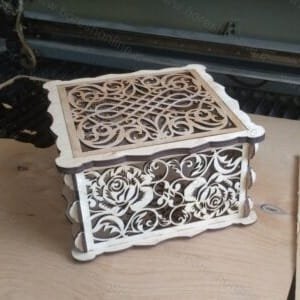 Floral Cutout Wood Box Laser Cut File