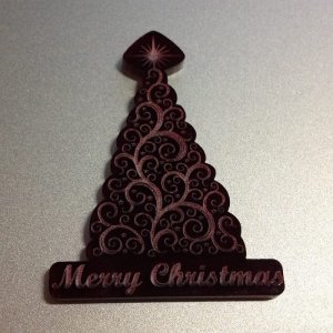Floral Pattern Merry Christmas Tree Decoration Laser Cut File