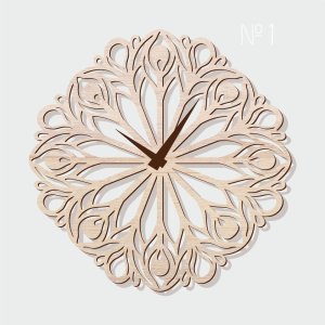 Floral Round Wall Clock Laser Cut File