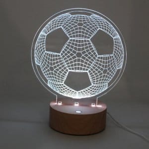 Football Acrylic Lamp 3D Illusion Night Light Laser Engraving File