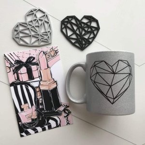 Geometric Heart Shape Gift for Valentine Day Laser Cut File