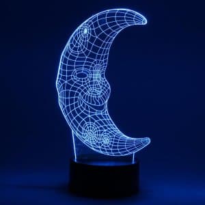 Half Moon 3D Illusion Lamp Laser Engraving File