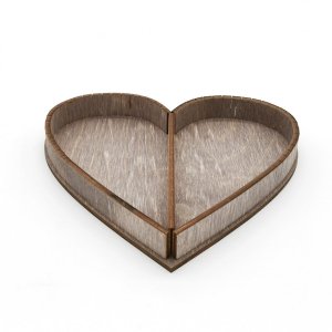 Heart Shaped Divided Serving Tray Laser Cut File