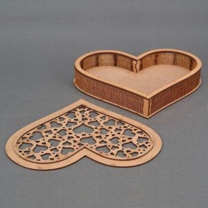 Heart Shaped Valentines Day Gift Box Laser Cut File