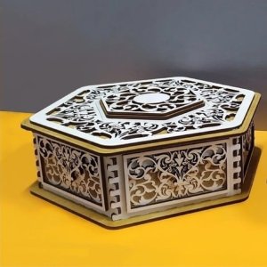 Hexagon Decorative Favour Box Laser Cut File