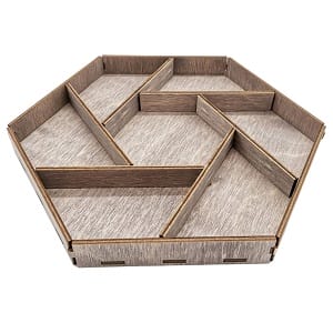 Hexagon Food Serving Tray with Unique Sections Laser Cut File