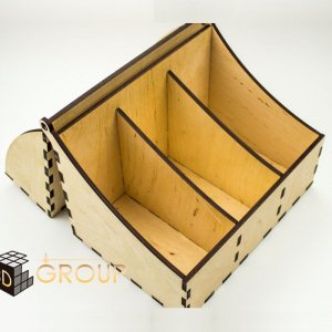 Hinged Lid Wood Tea Bag Organizer Storage Box Laser Cut File