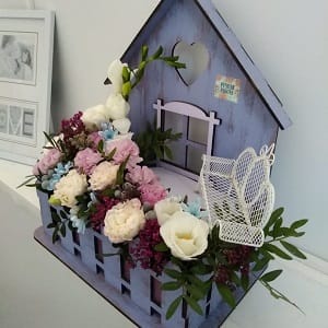 House for Flowers Plywood Basket Laser Cut File
