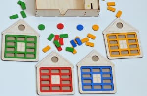 House Shape Inset Puzzle Board Montessori Educational Toy Laser Cut File