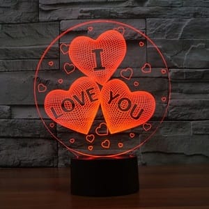 I Love You 3D Heart Balloon LED Night Light Laser Engraving File