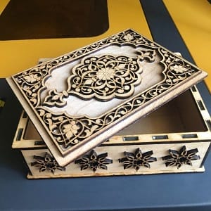 Intricate Wooden Jewellery Box for Women 4mm Laser Cut File