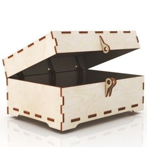 Jewelry Storage Box Wooden Hinged Lockable Box Laser Cut File