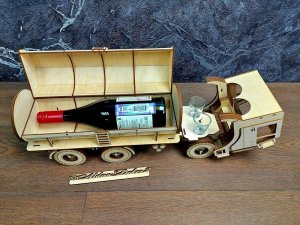 Kamaz Truck Wine Bottle Holder Laser Cut File