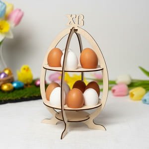 Laser Cut 2 Tier Easter Egg Holder Display Stand