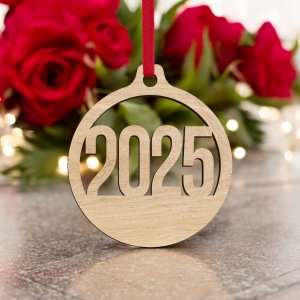 Laser Cut 2025 Bauble Ornament Vector