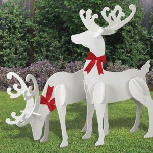 Laser Cut 3D Deer Wood Model Head Down