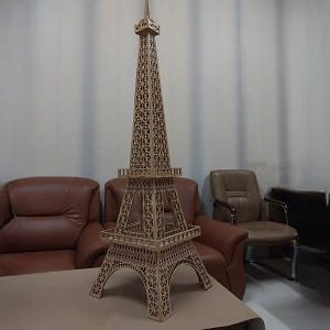 Laser Cut 3D Eiffel Tower Wooden Model Puzzle