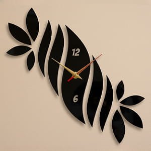 Laser Cut 3D Modern Leaves Style Wall Clock