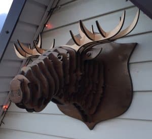 Laser Cut 3D Wood Moose Head Wall Decor