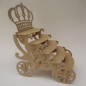 Laser Cut 5 Tier Crown Carriage Cupcake Stand