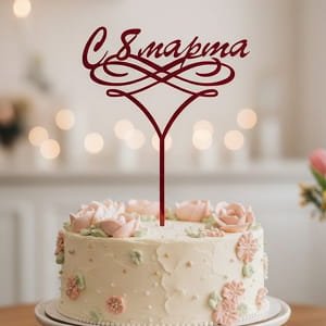 Laser Cut 8 March Cake Topper for Womens Day Celebration