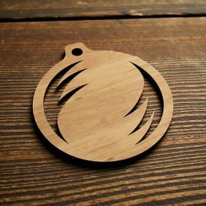 Laser Cut Abstract Design Christmas Ornament