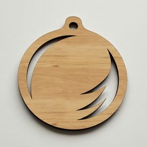 Laser Cut Abstract Design Festive Ornament