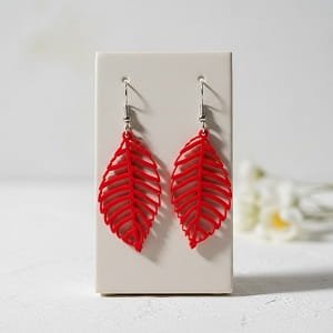 Laser Cut Acrylic Leaf Vein Dangle Earrings
