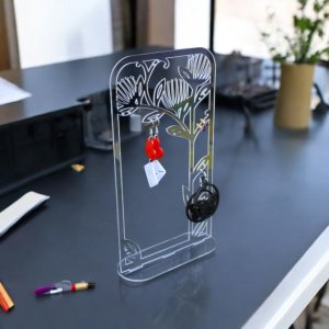 Laser Cut Acrylic Transparent Earring Organizer Stand Vector