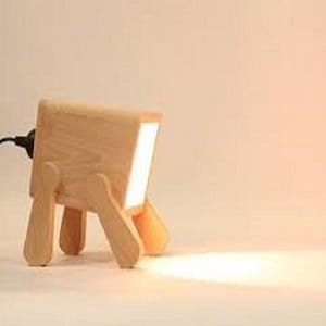 Laser Cut Adjustable Wood Dog Bedroom Desk Lamp