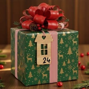 Laser Cut Advent Calendar House Gift Tag