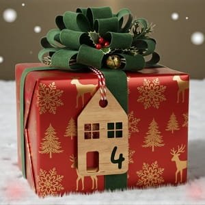 Laser Cut Advent Calendar House Shaped Christmas Gift Tag