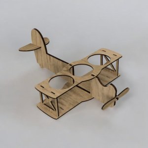 Laser Cut Airplane Shaped Beer Can Holder Vector