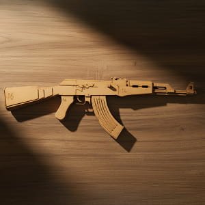 Laser Cut AK 47 Assault Rifle 3D Wooden Puzzle