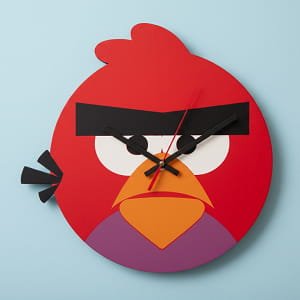 Laser Cut Angry Birds Red Bird Wall Clock