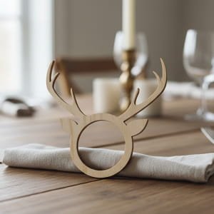 Laser Cut Antler Napkin Ring for Christmas Decor