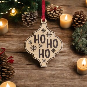 Laser Cut Arabesque Tile Christmas Bauble Ornament Vector