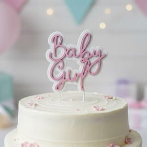 Laser Cut Baby Girl Cake Topper for Baby Shower Celebration